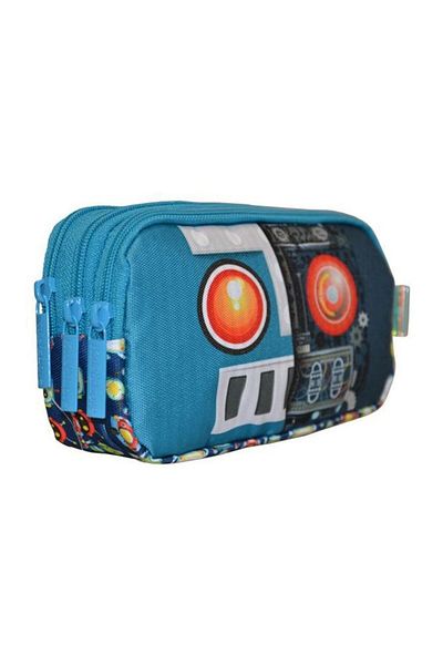 KAUKKO Kids&Love Sweet RoBot 3 Compartment PenciL Bag - L8130