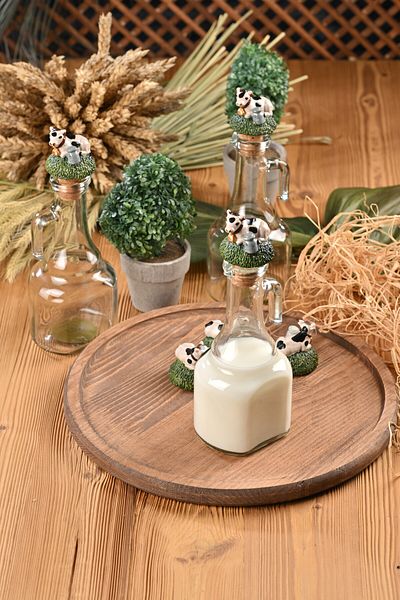 Milk Jug - Black and White Cow Figure Milk Jug