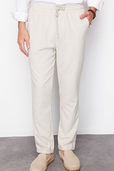 Trendyol Collection Stein Slim Taille Elastische Doppelbein Stoffhose TMNAW21PL0107