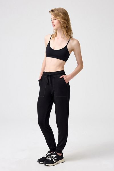 Los Ojos Melodi Black Jogger Sweatpants - Thin Soft Texture Soho