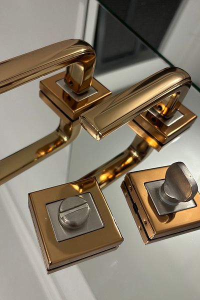 Sofuoğlu Stainless Steel Albifirin Satin Color Square Rosette Wc Door Handle