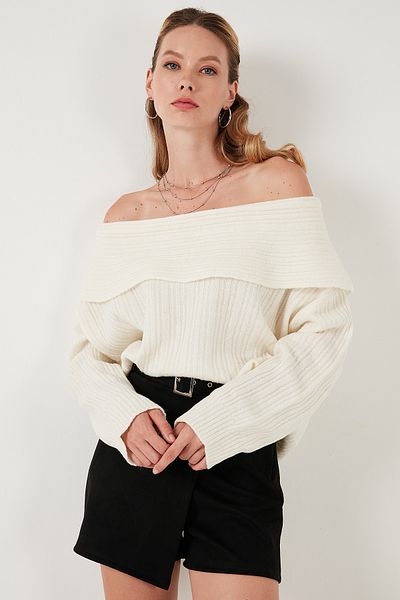 Lela Madonna Collar Knitwear Sweater - Standard Fit Pullover 4615216