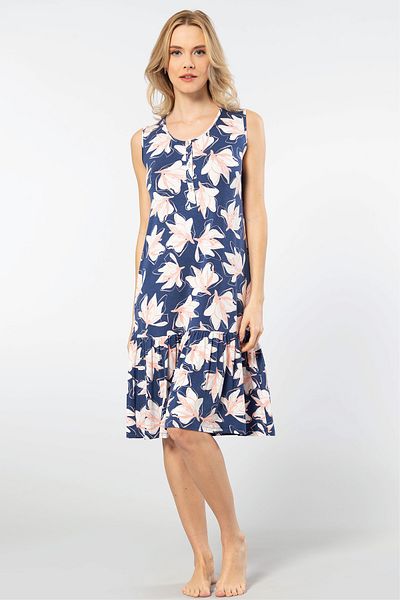 TÜREN Türen Women's Strappy Nightgown 3386/Navy Blue