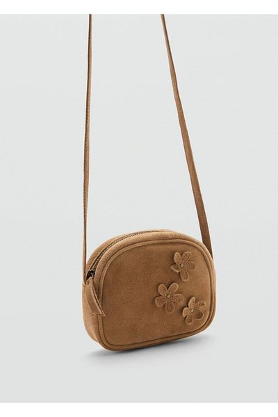 MANGO Kids Torba skórzana z motywem kwiatowym