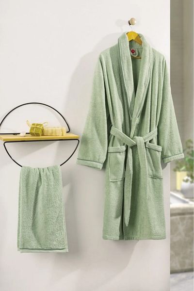 Angoravi Deluxe Single Bathrobe Set Green 8680108056684