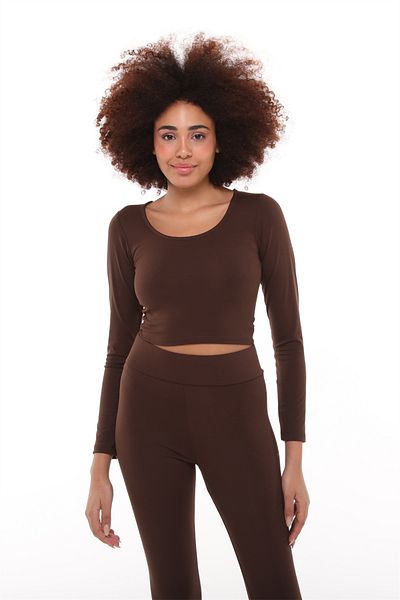 TF The Fancy For You Fancy Women's Long Sleeve Special Fabric Crop Sportsman T-Shirt