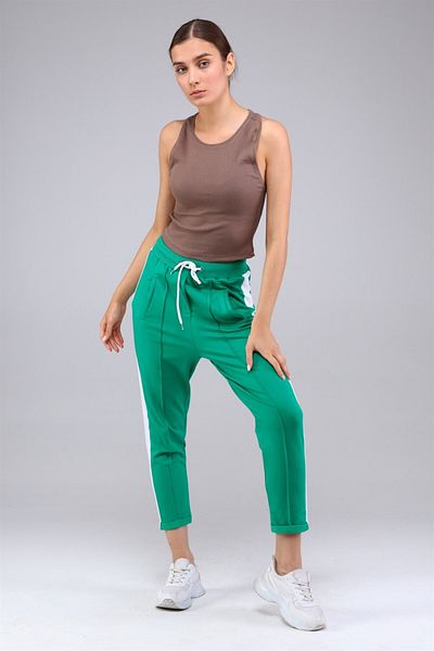 TF The Fancy For You Fancy Women's Garnished Leg Folded Slim Fit Basic Trousers
