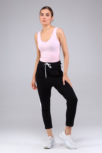 TF The Fancy For You Fancy Women's Garnished Leg Folded Slim Fit Basic Trousers