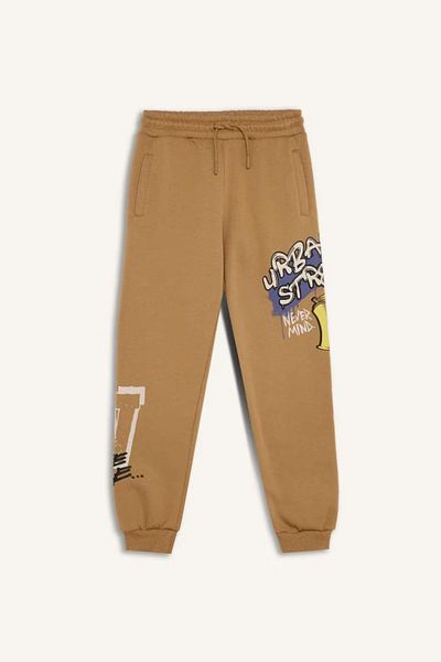 DeFacto Bedruckte dicke Jogginghose für Jungen mit elastischem Bund an der Taille D7213a824wn