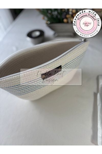 DOUBLE KNOT DESİGN Half Moon Clutch Portfolio Bag, Evening Dress Bag, Totebag, Women's Bag, Summer, Gift