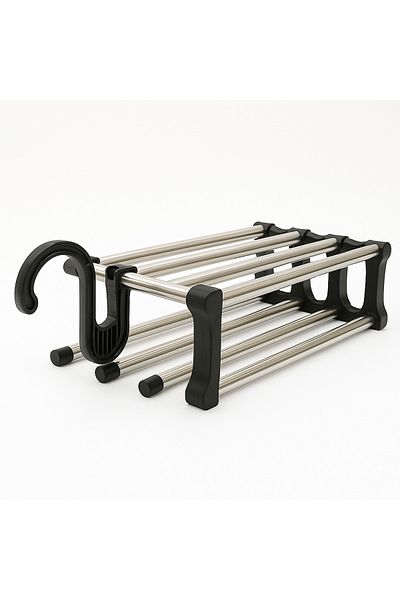BLUE SİDE 1 Piece Plastic Aluminum Tip Closet Organizer Movable Pants Hanger