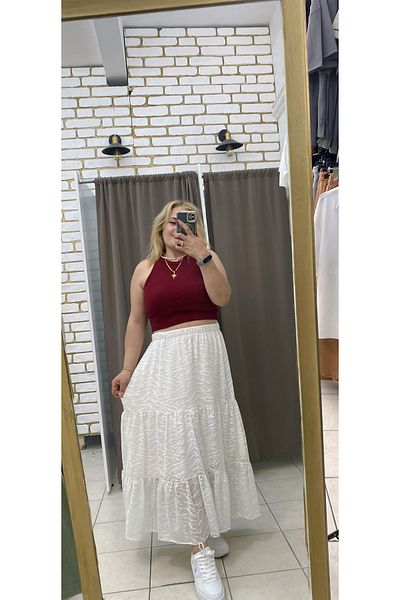 TUBA TOPTAŞ Lined Net Skirt