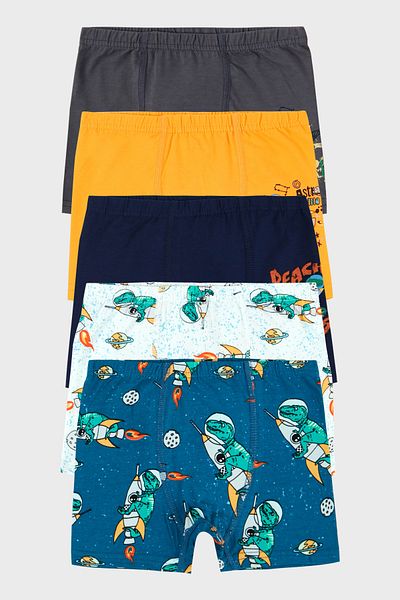 Lela Patterned Stretch Cotton 5 Pack Boxer Boy Boxer 6651013Space