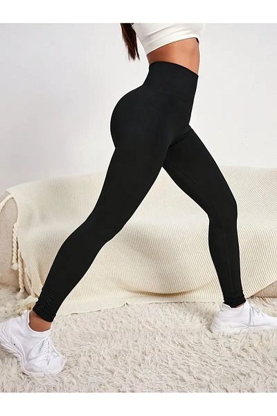 Jooy Women's Black High Waist Toning Sports Leggings - with Hat Gift